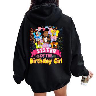 Sister Of Birthday Girl Gracie Birthday Dolls Girl Party Women Oversized Hoodie Back Print | Seseable UK