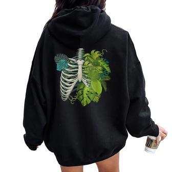 Skeleton Plant Body For Gardener Plant Lover Women Women Oversized Hoodie Back Print - Thegiftio UK