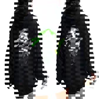 Snap Pea Ninja Carrying Pod Vegetable Women Oversized Hoodie Back Print - Monsterry