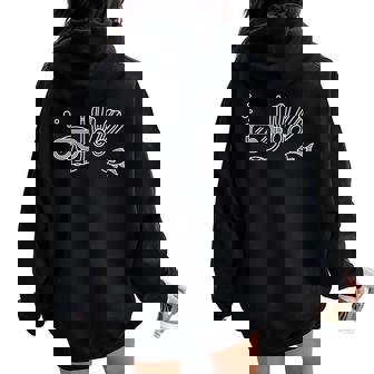 Snorkel Mask And Fins For Diving Lovers – Summer Vacation Women Oversized Hoodie Back Print | Mazezy