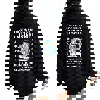 Snowshoeing Lover I May Look Like I'm Listening Women Oversized Hoodie Back Print | Mazezy