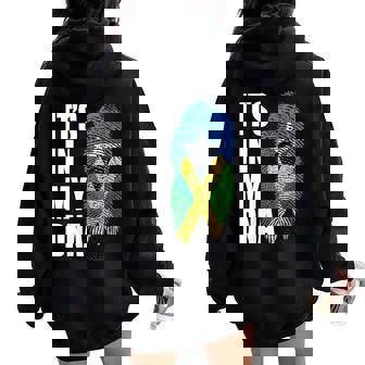 Somali And Jamaican Vintage Heritage DNA Flag Women Oversized Hoodie Back Print | Mazezy