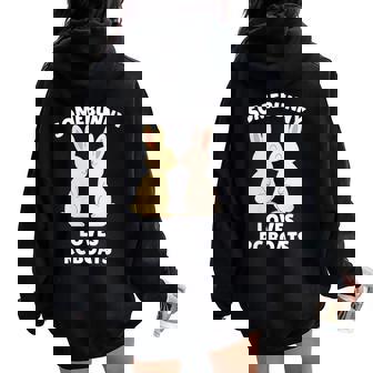 Somebunny Loves RC Boats Cute Easter Bunny Enthusiast Women Oversized Hoodie Back Print | Mazezy