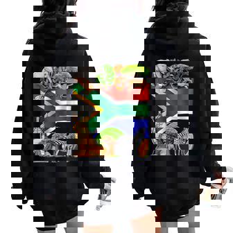South Africa Flag South African Roots South African Pride Women Oversized Hoodie Back Print | Mazezy
