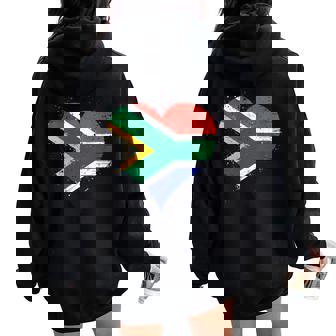 South African Expat On Freedom Day A Cool South Africa Flag Women Oversized Hoodie Back Print | Mazezy