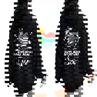South African Queen South Africa Flag South African Woman Tank Top Women Oversized Hoodie Back Print | Mazezy
