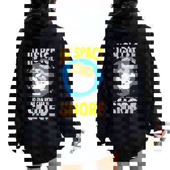 In Space No One Can Hear You Snore Moon Astronaut Sloth Women Oversized Hoodie Back Print | Mazezy