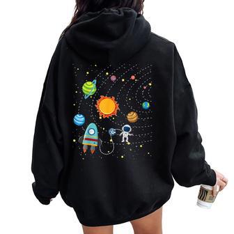 Space Planet Astronaute Geeksystèmeolaire Pour Enfants Garçons Filles Sweat à capuche oversize pour femme avec imprimé dans le dos - Cadeauxyz