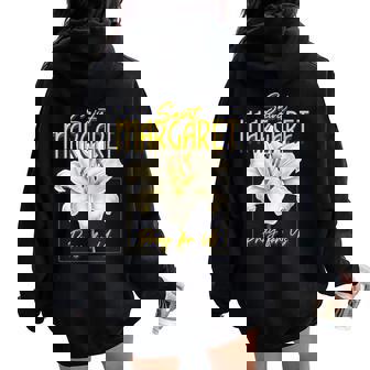 St Margaret Mary Scotland Lily Purity Catholic Saint Women Oversized Hoodie Back Print - Monsterry