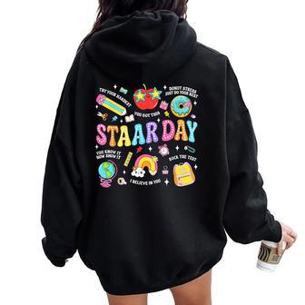 Staar Day Test Teacher Student Positive Teacher School Squad Women Oversized Hoodie Back Print | Mazezy