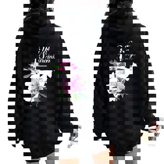 State Of West Virginia Flower The Rhododendron Women Oversized Hoodie Back Print | Mazezy