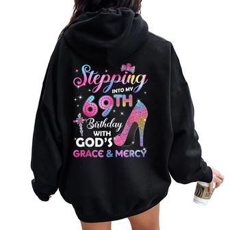 Stepping Into My 69Th Birthday 69 Years Old Pumps Women Oversized Hoodie Back Print - Thegiftio UK