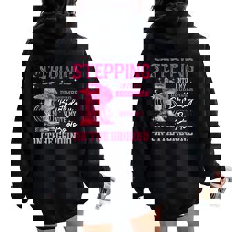 Stepping Into My December Birthday Cowgirl Boots On Ground Women Oversized Hoodie Back Print | Mazezy