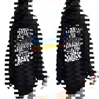 Straight Outta Barbados Girl Barbadian Bajan Flag Barbados Women Oversized Hoodie Back Print | Mazezy