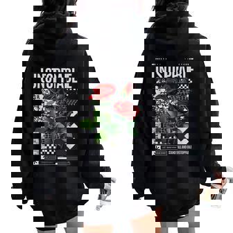 Streetwear Graphic Dark Floral Urban Aesthetic Fashion Women Oversized Hoodie Back Print | Seseable FR
