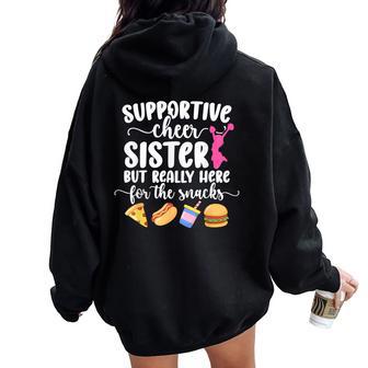 Supportive Cheer Sister Of A Cheerleader Sister Women Oversized Hoodie Back Print - Thegiftio UK