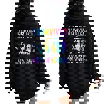 I Survived 67 Days Of School Square Root 4489 Math Teacher Women Oversized Hoodie Back Print - Thegiftio