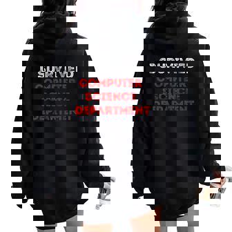 I Survived Computer Science Department College Item Women Oversized Hoodie Back Print | Mazezy