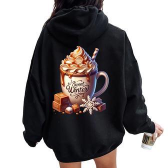 Sweet Winter Wonderland Decor For Toffee Hot Cocoa Women Oversized Hoodie Back Print - Thegiftio UK