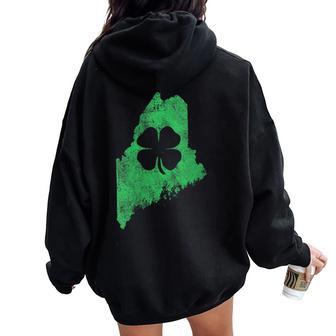 T Patrick's Day Me Maine Trèfle Irlandais Paddyert Sweat à capuche oversize pour femme avec imprimé dans le dos - Cadeauxyz