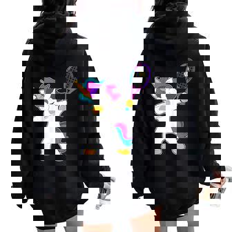 Tennis Licorne Danse Dab Cadeau Pour Les Filles De Tennis Sweat à capuche oversize pour femme avec imprimé dans le dos - Cadeauxyz