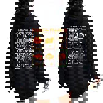 Thankful Syllables Thanksgiving Phonics Reading Teacher Fall Women Oversized Hoodie Back Print | Seseable CA