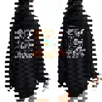 Thanksgiving Nurse Medical Tool Leopard Fall Scrub Top Women Women Oversized Hoodie Back Print | Seseable FR