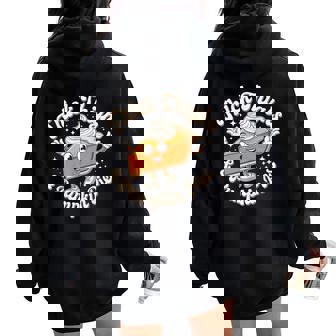 Thick Thighs & Pumpkin Pies Baby Thanksgiving Fall Matching Women Oversized Hoodie Back Print | Mazezy