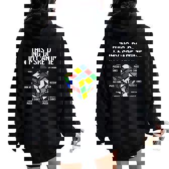 Things I Do In My Spare Time Puzzle Cube Speed Cubing Math Women Oversized Hoodie Back Print | Mazezy
