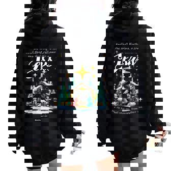 And Thou Shalt Call His Name Jesus Nativity Christmas Women Oversized Hoodie Back Print | Mazezy