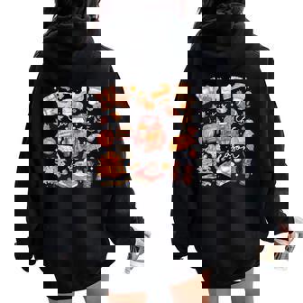 Tis The Season Pumpkin Autumn Fall Y'all Leaves Thanksgiving Women Oversized Hoodie Back Print | Seseable CA