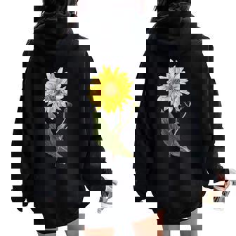 Tournesol Jaune Tournesols De Jardin Sweat à capuche oversize pour femme avec imprimé dans le dos - Cadeauxyz