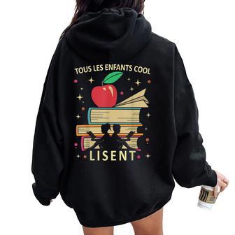 Tous Les Enfants Cool Lisent Livreintage Fils Fille Sweat à capuche oversize pour femme avec imprimé dans le dos - Cadeauxyz
