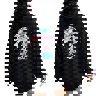 Transgender Wolf Woman Transsexual Trans Pride Trans Flag Women Oversized Hoodie Back Print | Mazezy