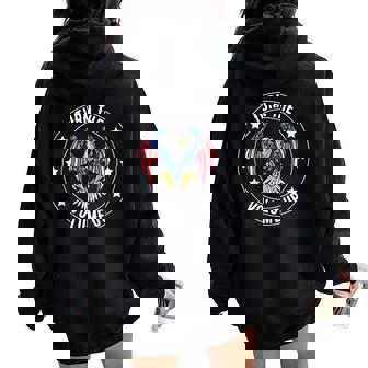 Turn The Volume Up Women Women Oversized Hoodie Back Print - Thegiftio