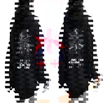 UK Girl United Kingdom Pride England Union Jack Flag Women Oversized Hoodie Back Print | Mazezy