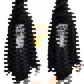 Ukrainian Shirt Ukraine Women Girl Patriotic Sunflower Women Oversized Hoodie Back Print | Mazezy