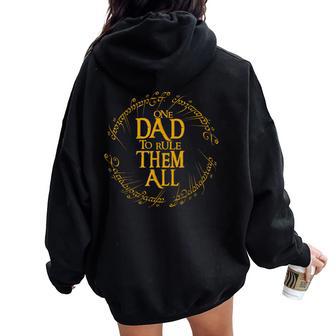 Un Papà Per Domarli Tutti Fantasy Nerd Dad Graphic Felpa con cappuccio oversize da donna con stampa posteriore - Novitaregali
