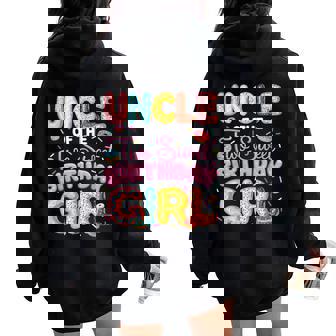 Uncle Of The Two Sweet Birthday Girl Donut 2Nd Birthday Women Oversized Hoodie Back Print | Seseable FR