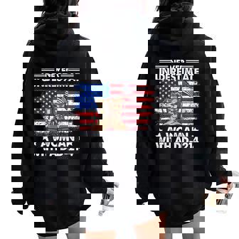 Never Underestimate A Woman With DD-214 US Female Veteran Women Oversized Hoodie Back Print | Mazezy