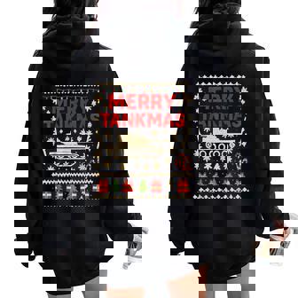 Unique Ugly Christmas The Military Tank Soldier Men Women Women Oversized Hoodie Back Print | Mazezy