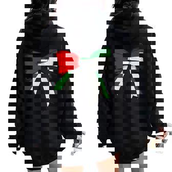 United Arab Emirates Emirati UAE Flag Girl Coquette Bow Women Oversized Hoodie Back Print | Mazezy