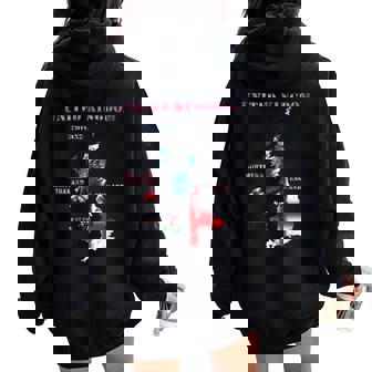 United Kingdom England Scotland Wales Northern Ireland Flags Women Oversized Hoodie Back Print | Mazezy