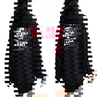 United States Marine Corps The Only Easy Day Was Yesterday Women Oversized Hoodie Back Print | Mazezy