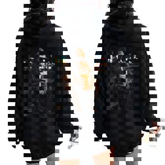 Urban Bigfoot Drinking Iced Coffee Sasquatch Animal Women Oversized Hoodie Back Print - Thegiftio