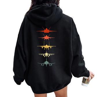 US Air Force Fighter Jets Taking Flights Landing Graphic Tee Women Oversized Hoodie Back Print | Mazezy