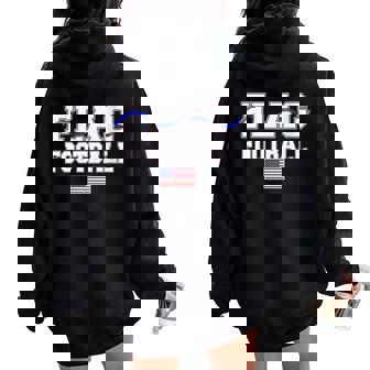 USA Flag Football Patriotic Player Women Oversized Hoodie Back Print | Mazezy