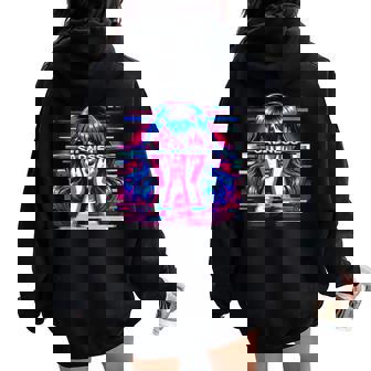 Vaporwave Aesthetic Sad Anime Girl Tee Otaku Glitch Art Tank Top Women Oversized Hoodie Back Print | Mazezy