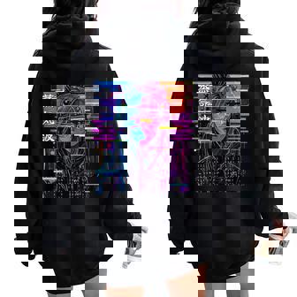 Vaporwave Girl Japanese Glitch Aesthetic Urban Cybergoth Women Oversized Hoodie Back Print | Mazezy