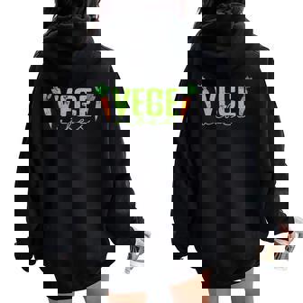 Vege Vibes Carrot Duo Women Oversized Hoodie Back Print | Mazezy